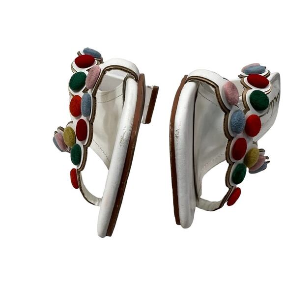 LuLu's Mahly White Multicolor covered buttons High Heel Sandals 7.5 - Picture 13 of 14